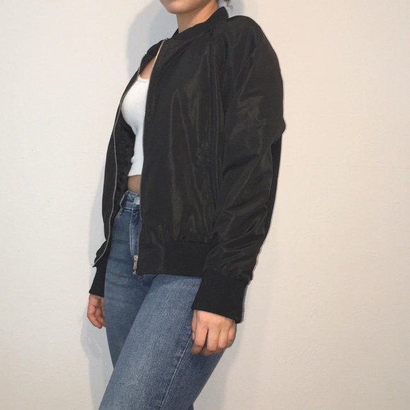 Black Los Angles Bomber Jacket - Picture 2 of 5